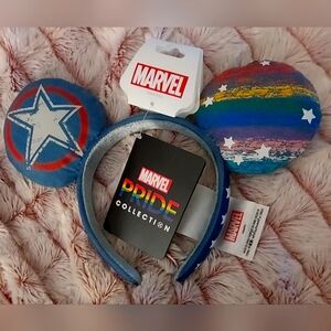 Pride Marvel Disney Parks Captain America ears headband, New!🇺🇸🏳️‍🌈✨